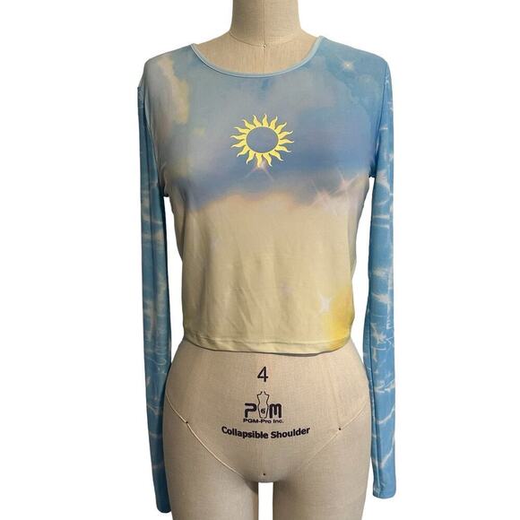 NWT Levi’s Second Skin Nebula Blue Crop Top Small - Picture 1 of 10